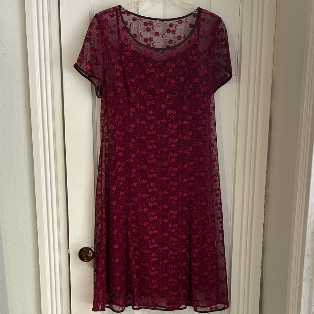 Elegant Red Floral Dress